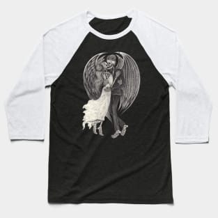 Angels and demons skeletons in love. Baseball T-Shirt